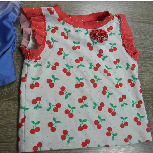 🍒 Disney Frozen size 4T and Circo cherry print size 2T bathing suit tops girls - Picture 3 of 6